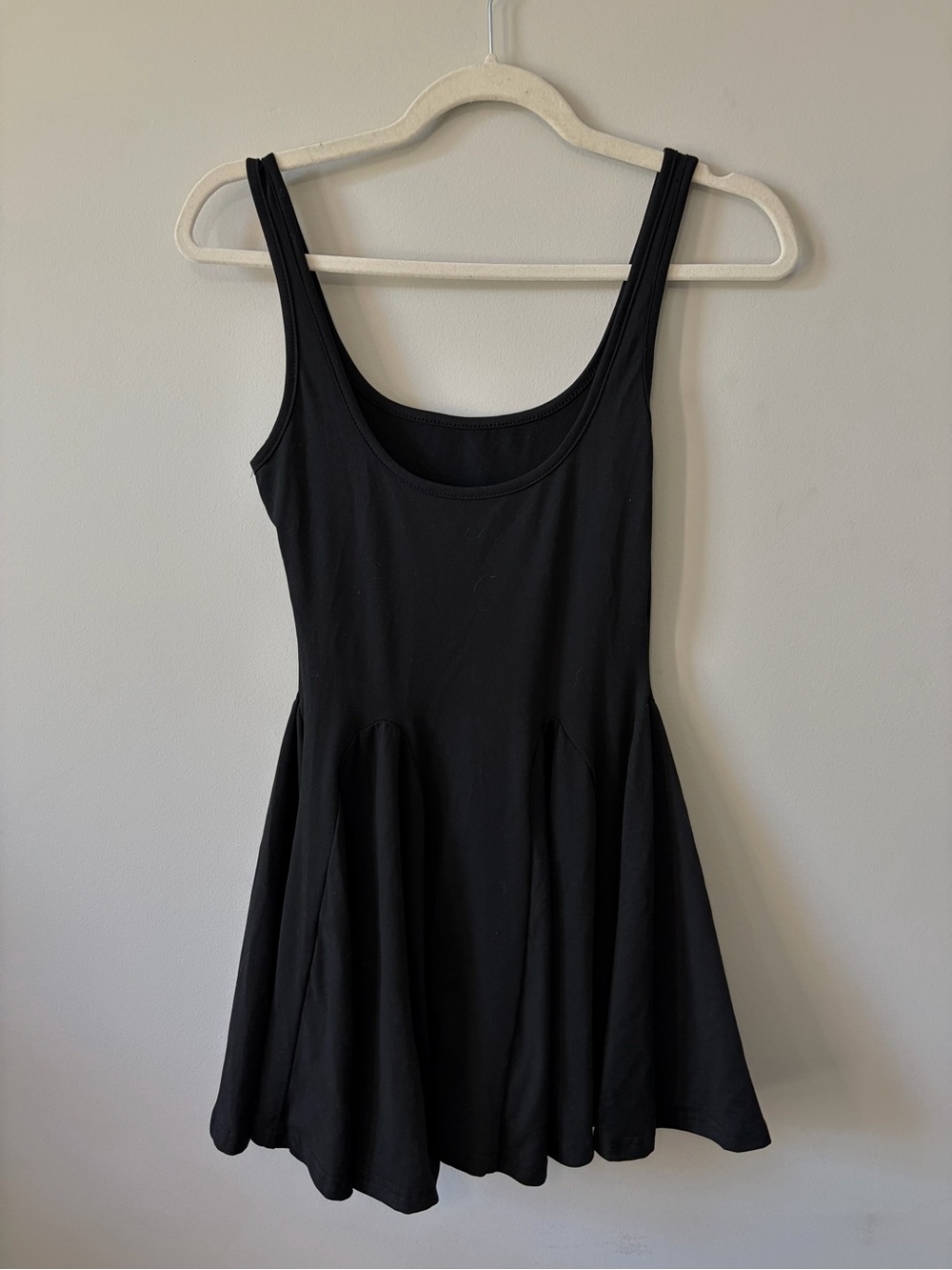 Black Scoop Neck Fit-and-Flare Babydoll Mini Dress